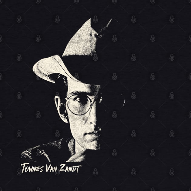 Portarit Retro Townes Van Zandt by DudiDama.co